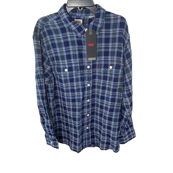 Levis Mens Classic Plaid Worker Shirt Size S - Picture 2 of 8